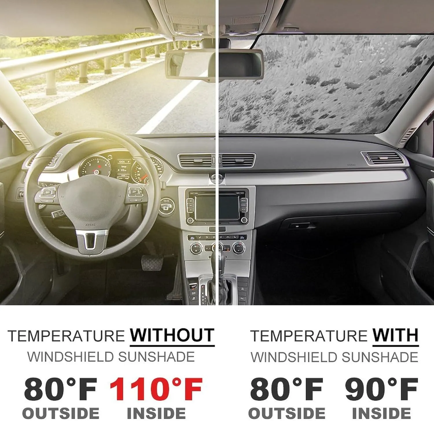 Silver Gray Cowhide Print Metallic Oxford Cloth Material for Car Windshield Sunshade Covers is Suitable for All Cars 55"x30"