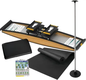 Ski Simulator for Home Training 3D Cross Trainer with Silent Rubber Wheels and Walking Poles | 150 kg Capacity for Endurance and Balance Training (incl. Anti-Slip mat)