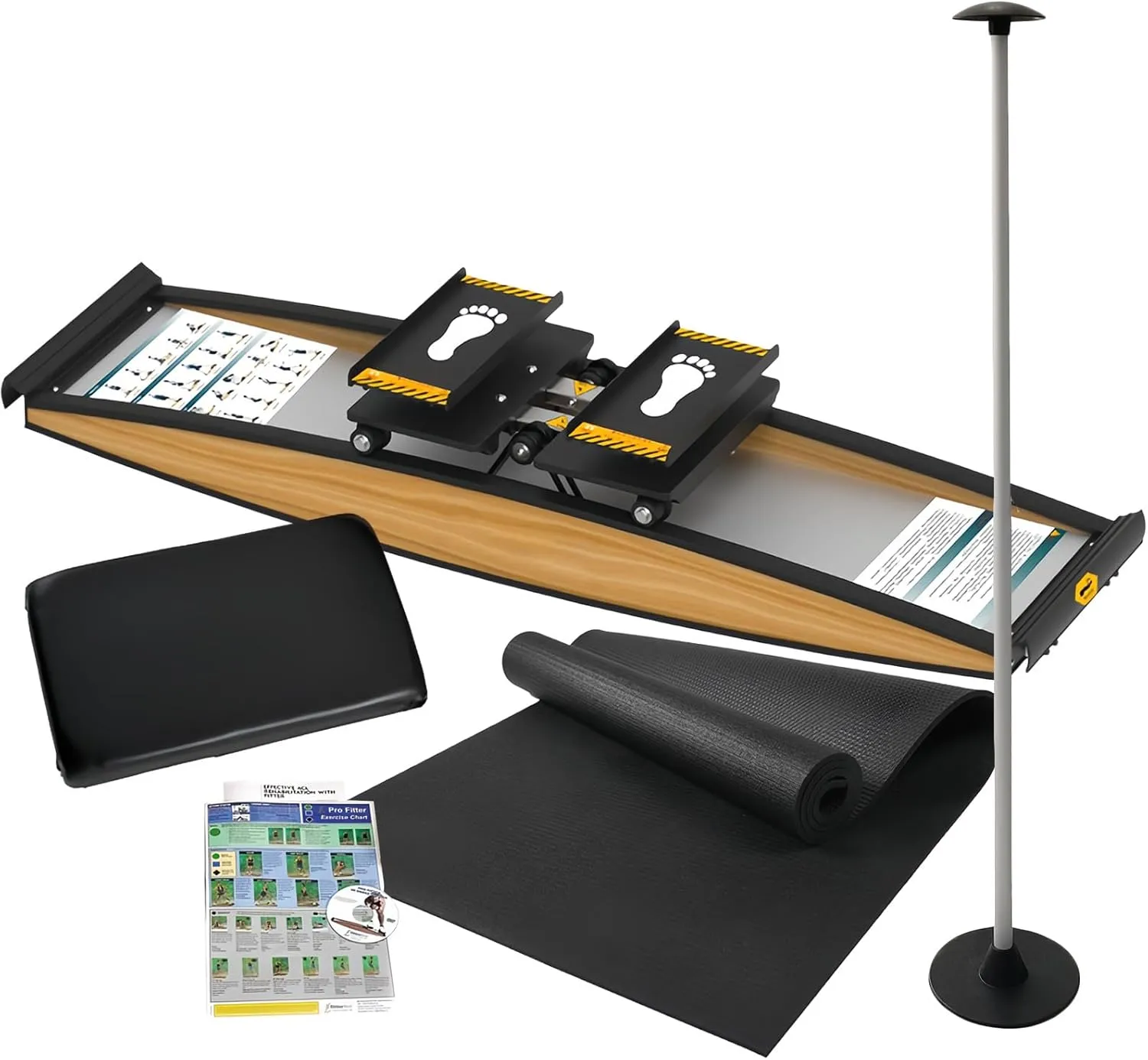 Ski Simulator for Home Training 3D Cross Trainer with Silent Rubber Wheels and Walking Poles | 150 kg Capacity for Endurance and Balance Training (incl. Anti-Slip mat)
