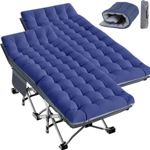 Slsy Folding Camping Cot for Adults with Mattress, Portable Sleeping Cots, Camp Bed with Carry Bag for Outdoor Travel, Beach, Hiking