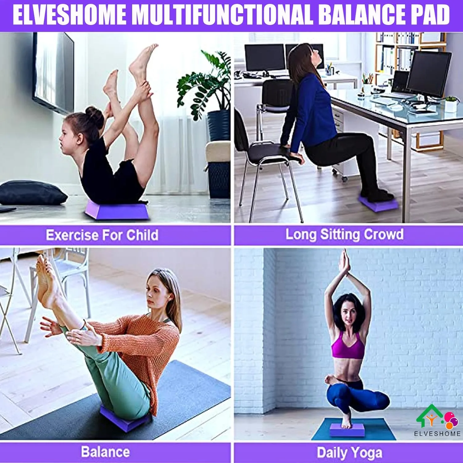 Small Balance Board, Exercise Balance Pad, Yoga Mat Thick, Non-Slip Foam Pad, Yoga Mats for Balance Exercise Stability Workout, Knee Pads Trainer for Physical Therapy Strength Training Ankle Exercises