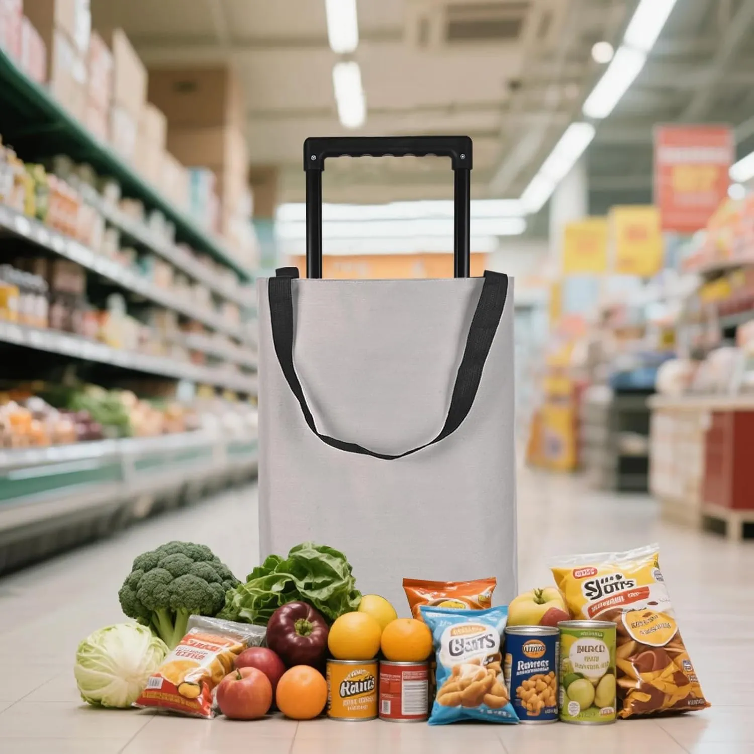 Small Collapsible Shopping Cart,Shopping Cart with Wheels,Folding Portable Bag,Waterproof Rolling Bag,Trolley Tote Stair Climbing for Traveling,Gift for Women (Grey,Expandable Bag)