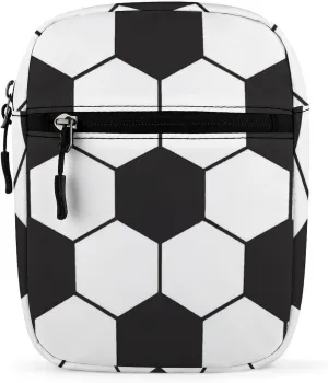 Soccer Ball White And Black Detachable Shoulder Strap Small Shoulder Bag Unisex