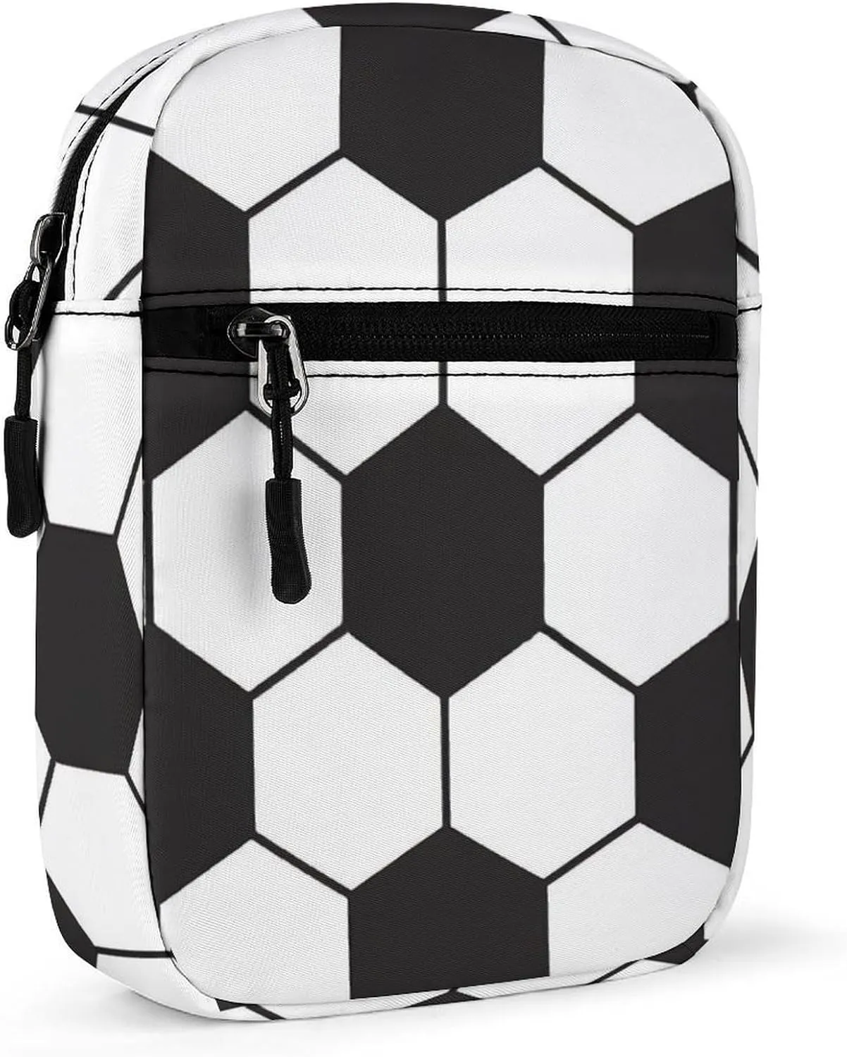 Soccer Ball White And Black Detachable Shoulder Strap Small Shoulder Bag Unisex