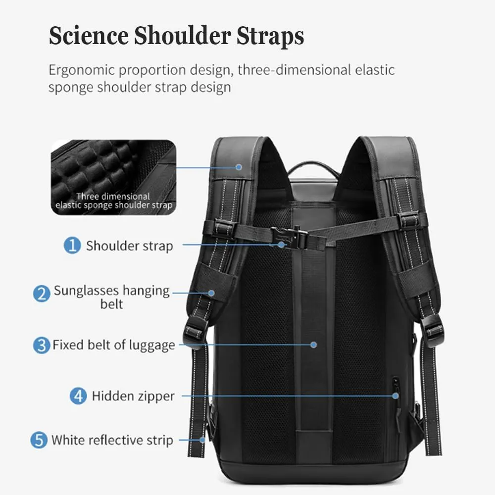 Spacevac Pro Backpack, Air Vacpack Backpack with Vacuum Seal Compression, 60L Expandable Easy Vac Travel Bag with Pump (Prestige-Black, 60L（with electric air pump）)