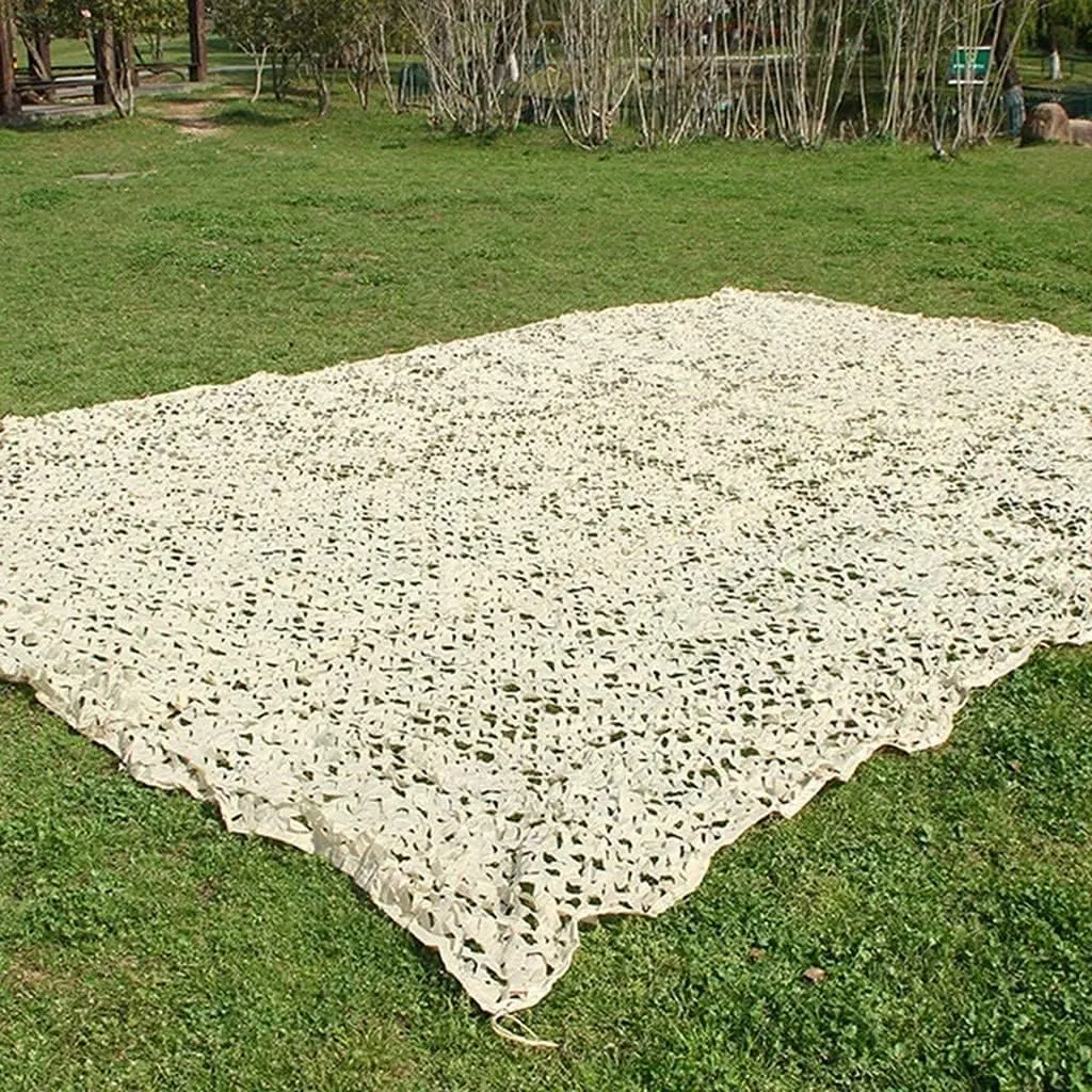 Sunscreen Camouflage Net Beige Camo Netting Hunting Shooting Hide Net Military Mesh Awnings, UV Protected Garden Mesh Shade Sail (Size : 10 * 10M(32.8 * 32.8ft))