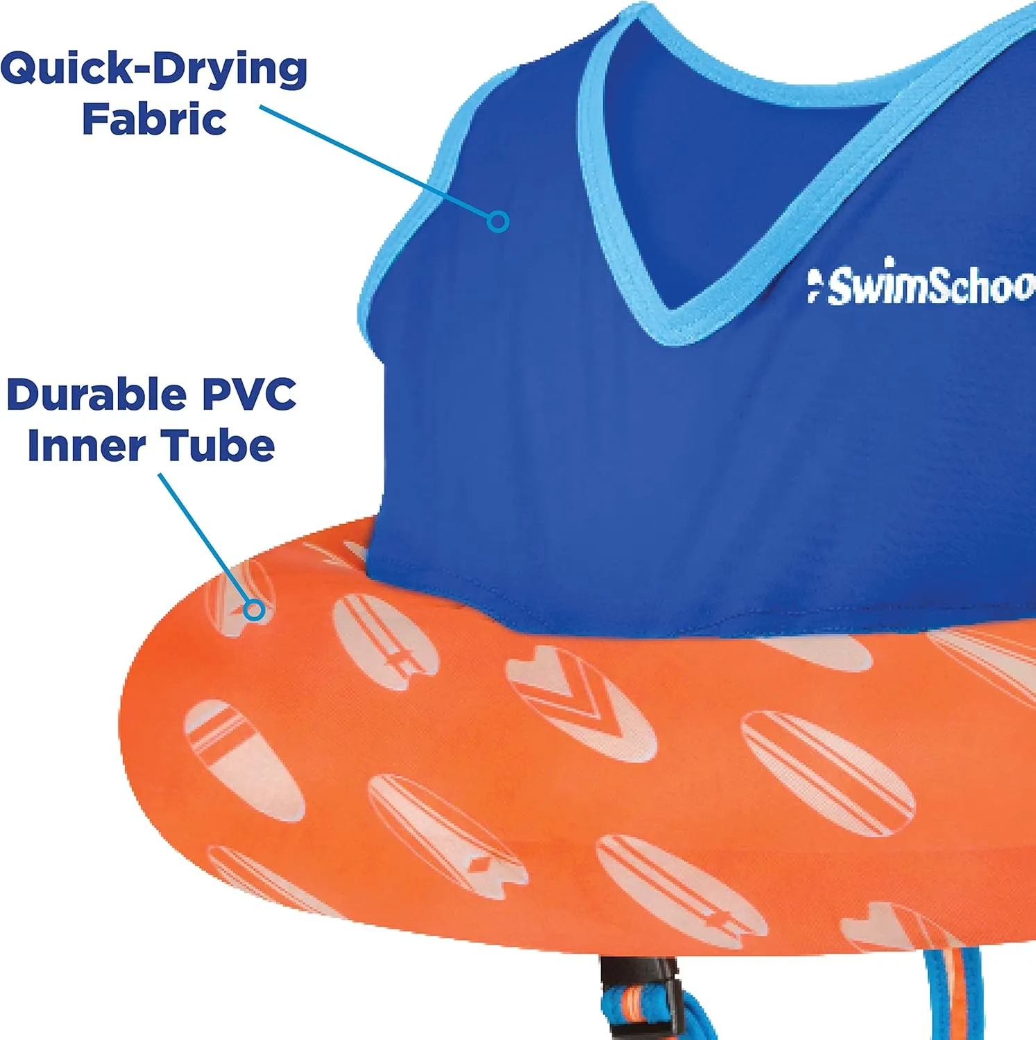 SwimSchool TOT Swim Trainer Vests for Toddlers Ages 2-4 – Boys/Girls – Multiple Colors/Styles – Learn to Swim Pool Floaties