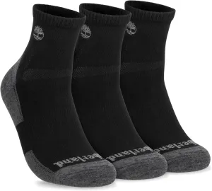 Timberland Men's Hiking, Wool, Winter, Cushioned Low Cut Quarter Socks with Arch Support