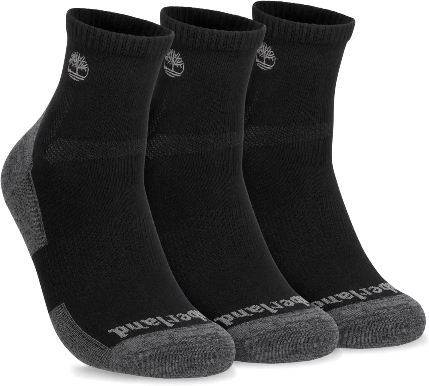 Timberland Men's Hiking, Wool, Winter, Cushioned Low Cut Quarter Socks with Arch Support