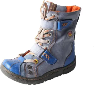 TMA EYES Double-Strape Washed PU Leather Women's Boot With Faux Fur Lining