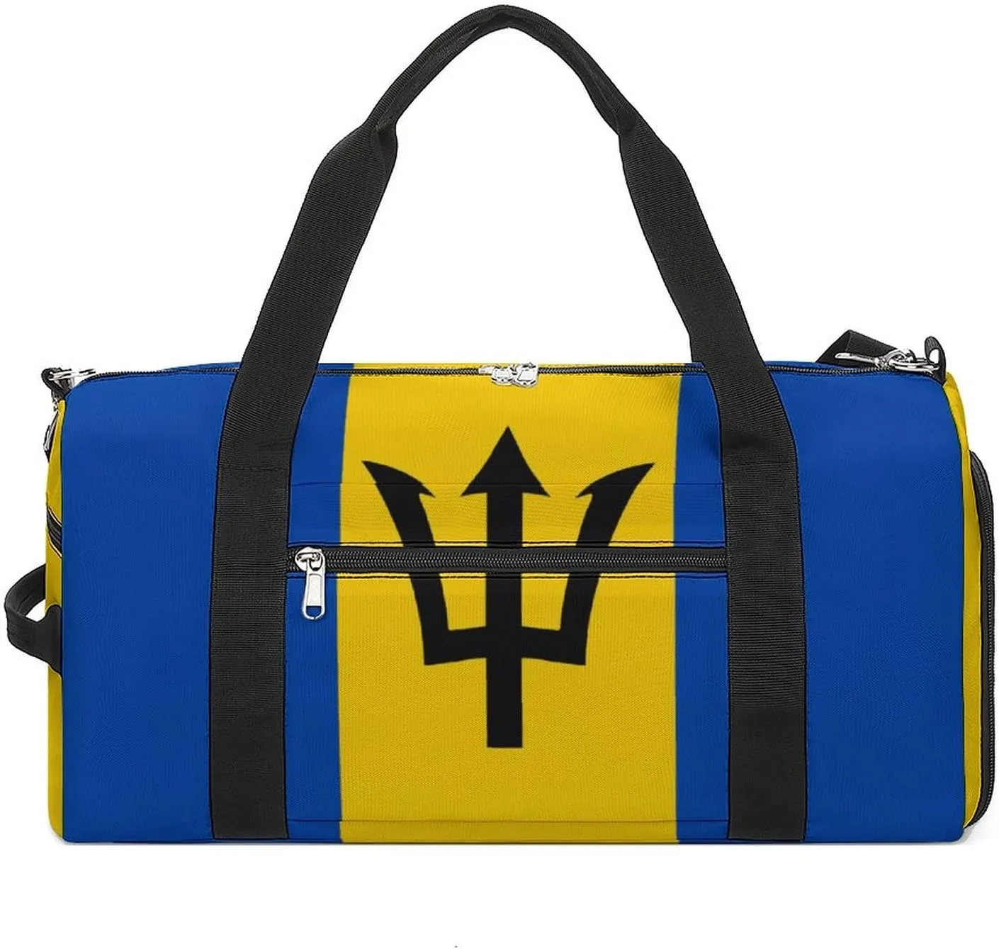 Travel Gym Bag with Barbados Flag for Men Women Weekender Shoe Compartment