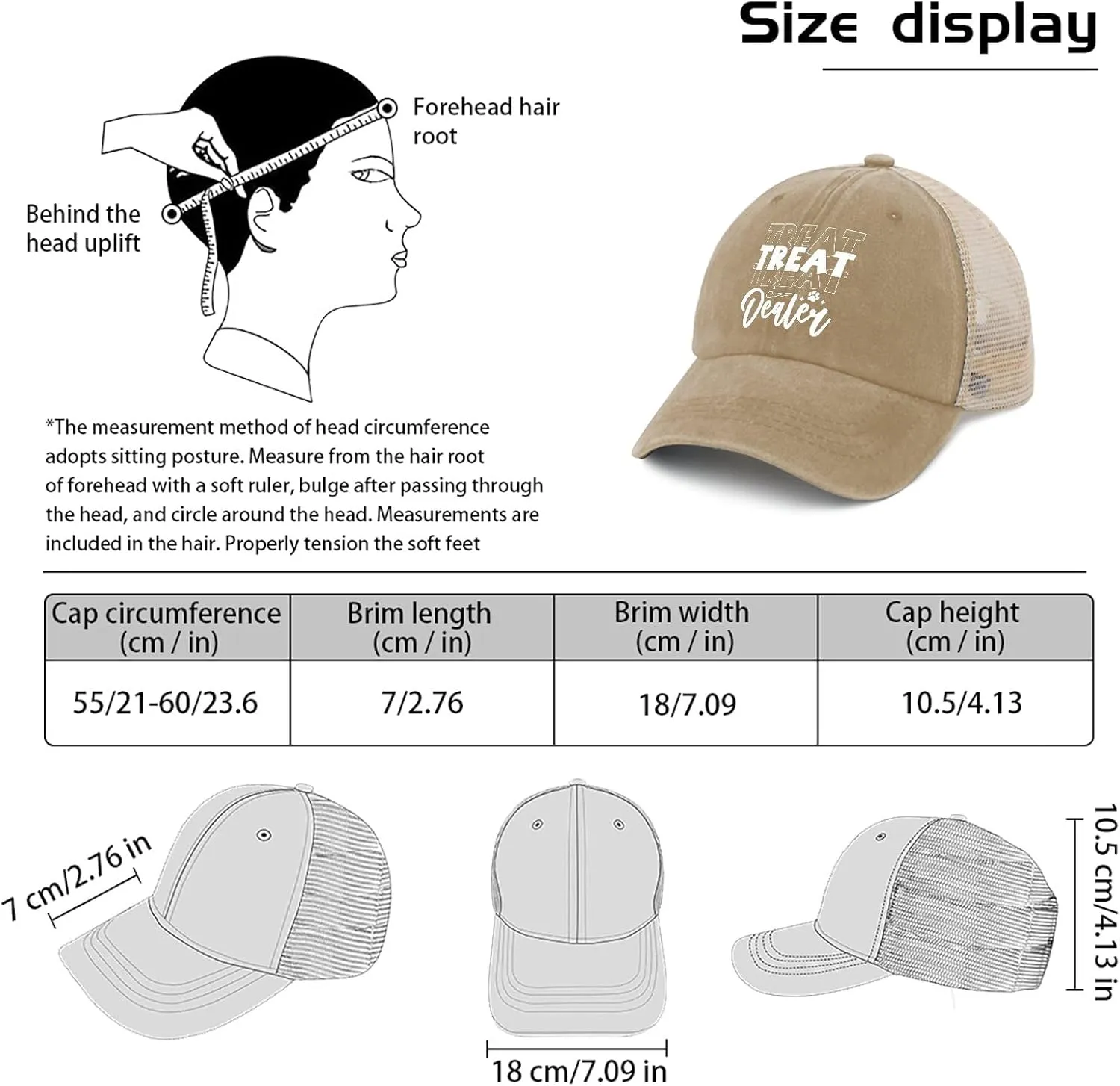 Treats Dealer Chow Mix Dog Trainer caps Custom Baseball Cap Trucker Hats Women Gifts for Daughter Outdoor Caps