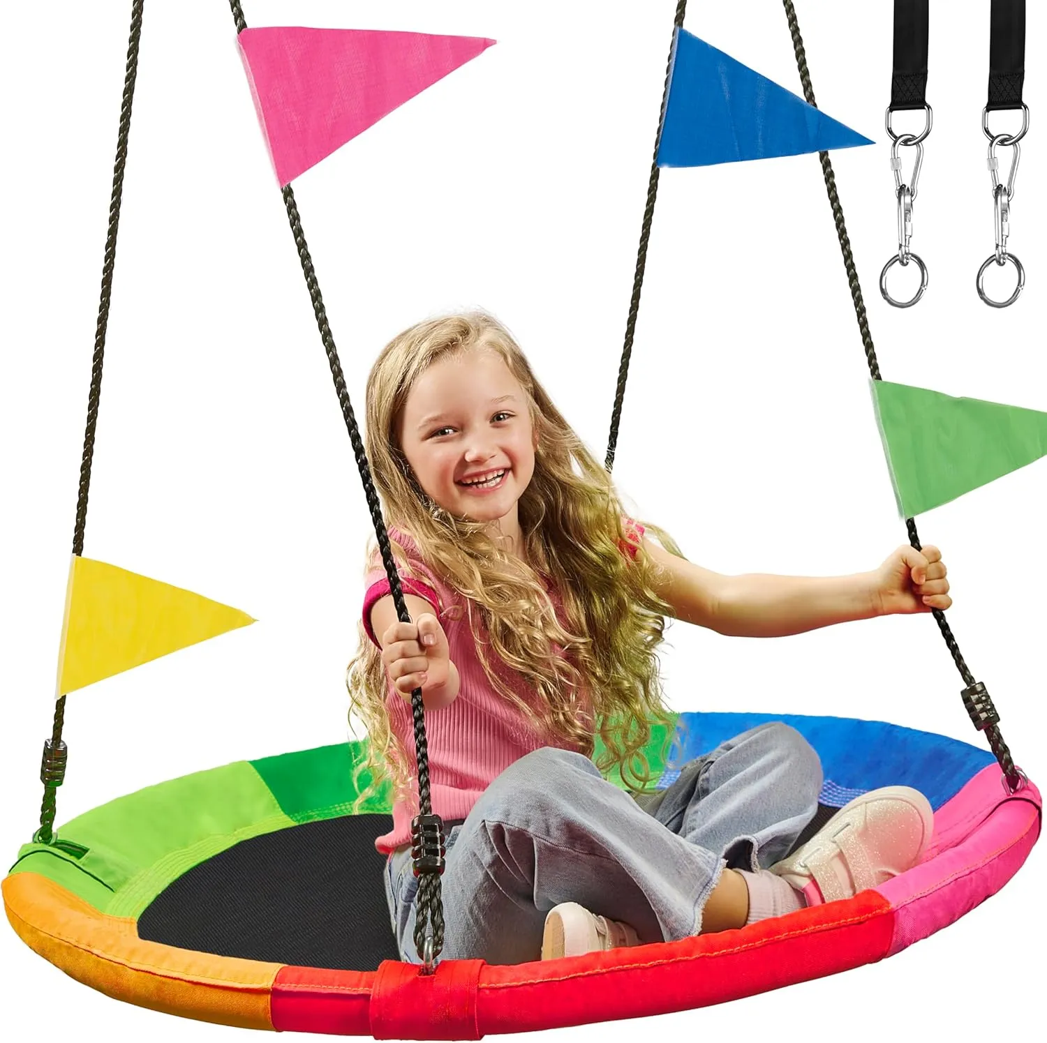 Tree Swing - 40 Inch Saucer Swing for Kids Outdoor with 900Lb Weight Capacity - Waterproof 900D Oxford Fabric, Ideal Kids Swings Set Accessories, Tree Swings for Kids Outdoor Fun