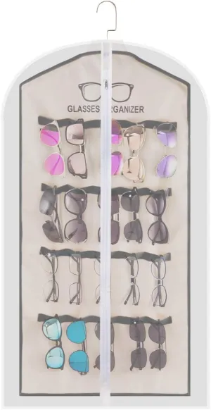 TRIUMPH VISION Sunglasses Organizer Wall Sunglass Holder - Dust Protector Eyeglasses Display Stand Sunglasses Holder Rack for Home Wall Washable