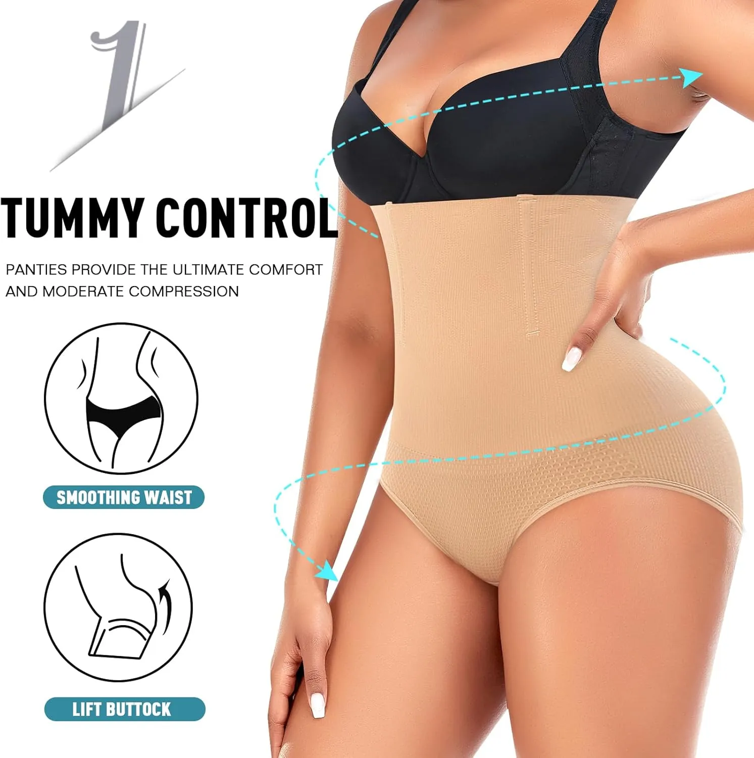 Tummy Control Shapewear Panties for Women High Waist Cincher Shaping Underwear Body Shaper Panty Girdle