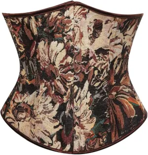 Underbust Corset Tops for Women Renaissance Vintage Floral Lace Up Boned Bustier Crop Top Waist Cincher Shapewear