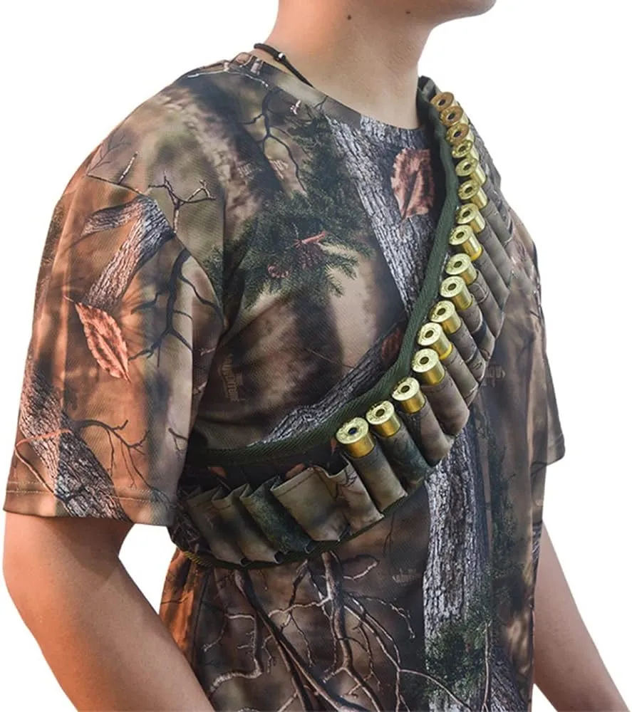 UNISTRENGH Durable Neoprene Shell Tactical Cartridge Belt - Shotgun Shell & Bullet Holders Waist Pouch for Outdoors Hunting