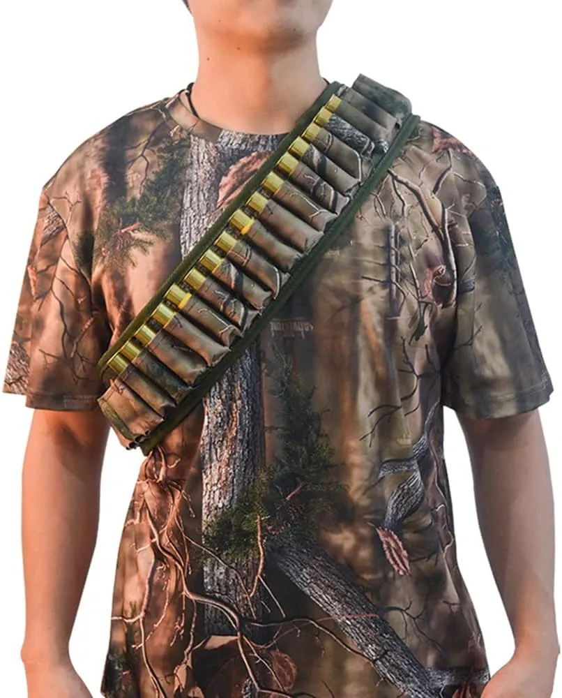 UNISTRENGH Durable Neoprene Shell Tactical Cartridge Belt - Shotgun Shell & Bullet Holders Waist Pouch for Outdoors Hunting