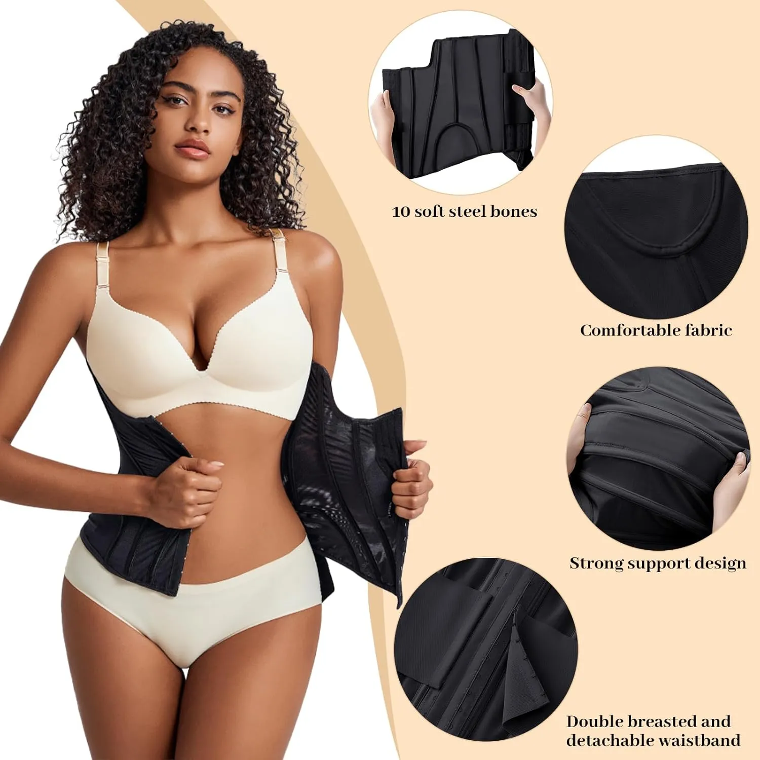 Waist Trainer for Women Faja Body Shaper Tummy Control Shapewear Waist Cinchers Corset