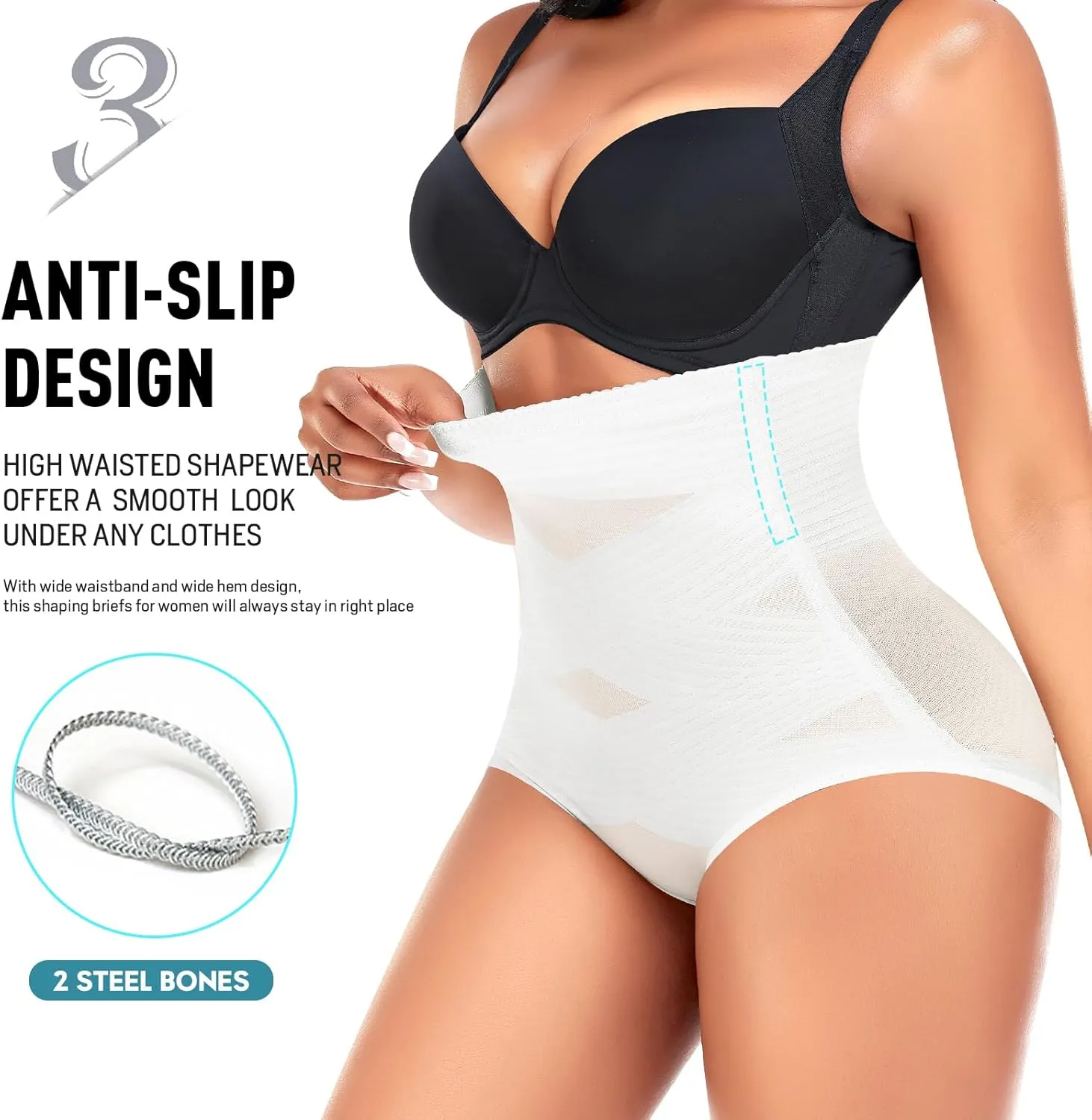 Werena Tummy Control Shapewear Panties for Women High Waist Cincher Shaping Underwear Body Shaper Panty Girdle
