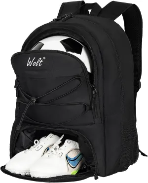 WOLT Youth Soccer Bag, Soccer Backpack, Basketball Backpack with Cleat Shoe and Ball Compartments Volleyball Backpack