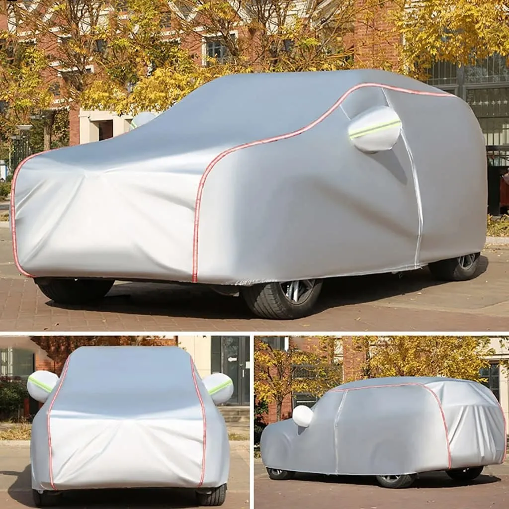 WOLWES Car Covers are Suitable for GMC Yukon AT4/Denali/SLE/SLT 1993-2024 All-Weather Windproof, Snowproof, Rainproof, UV-Protected and Breathable All-Season Universal with Side Door Zip Oxford Cloth