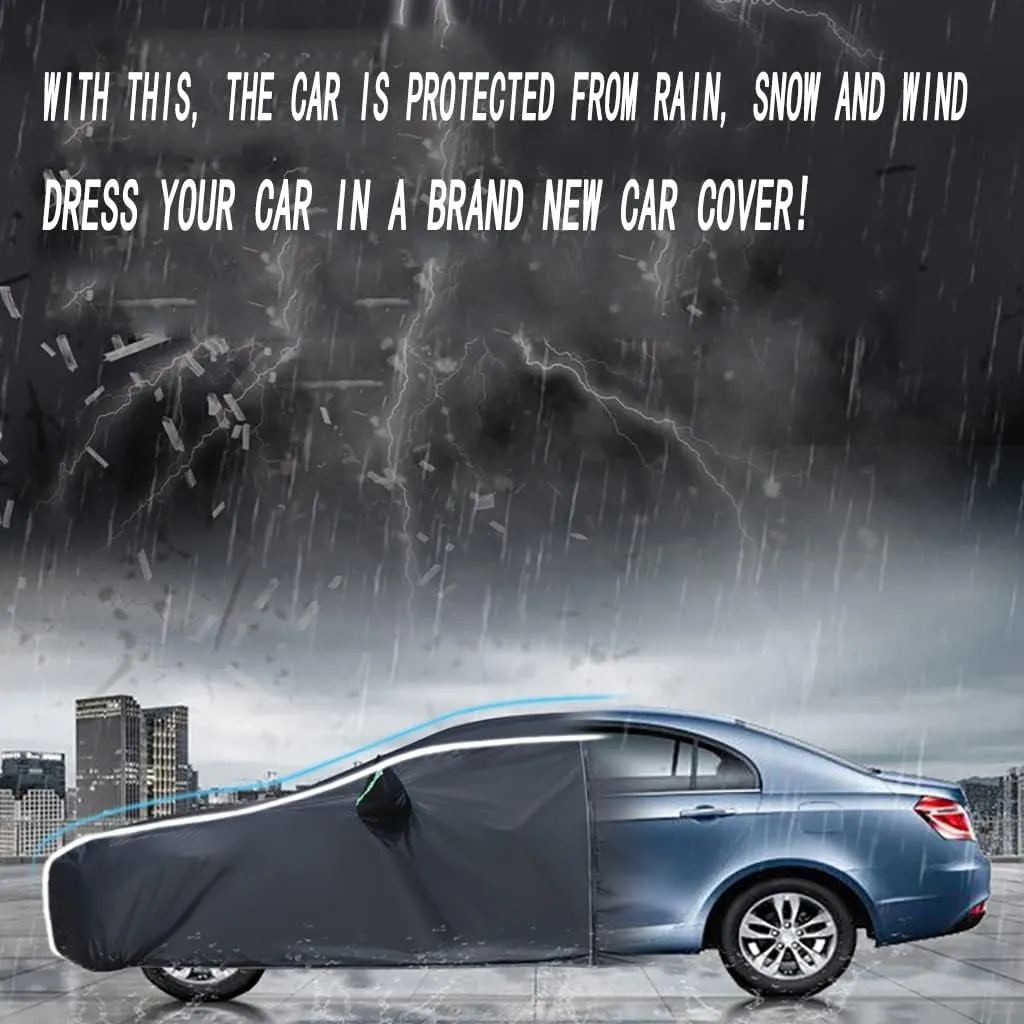 WOLWES Car Covers are Suitable for GMC Yukon AT4/Denali/SLE/SLT 1993-2024 All-Weather Windproof, Snowproof, Rainproof, UV-Protected and Breathable All-Season Universal with Side Door Zip Oxford Cloth