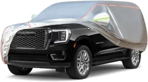 WOLWES Car Covers are Suitable for GMC Yukon AT4/Denali/SLE/SLT 1993-2024 All-Weather Windproof, Snowproof, Rainproof, UV-Protected and Breathable All-Season Universal with Side Door Zip Oxford Cloth