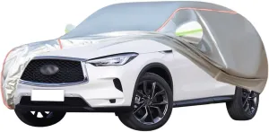 WOLWES Car Covers are Suitable for Infiniti QX50 2014-2024 All-Weather Windproof, Snowproof, Rainproof, UV-Protected and Breathable All-Season Universal with Side Door Zip Oxford Cloth Car Covers (Co