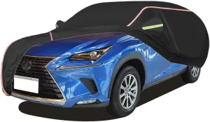 WOLWES Car Covers are Suitable for Lexus NX 300h 2015-2021 All-Weather Windproof, Snowproof, Rainproof, UV-Protected and Breathable All-Season Universal with Side Door Zip Oxford Cloth Car Covers (Co