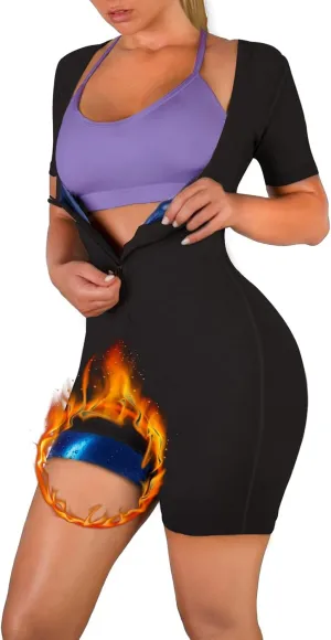 Women Sauna Suit Waist Trainer 3 in 1 Slimming Full Body Shaper Workout Top for Weight loss