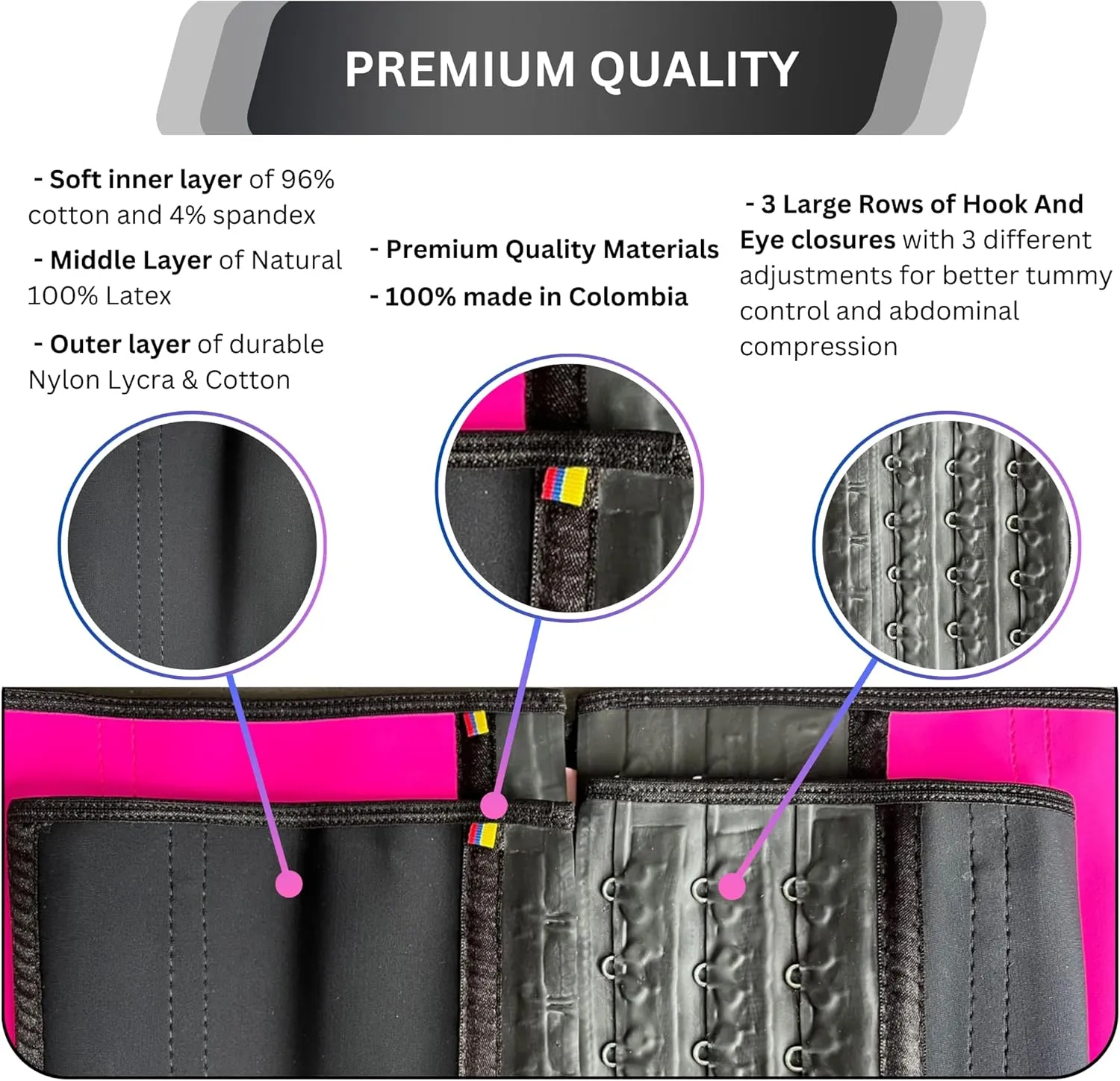 Women Underbust Latex Sport Waist Trainer,Corset,Body Shaper, Waist Cincher