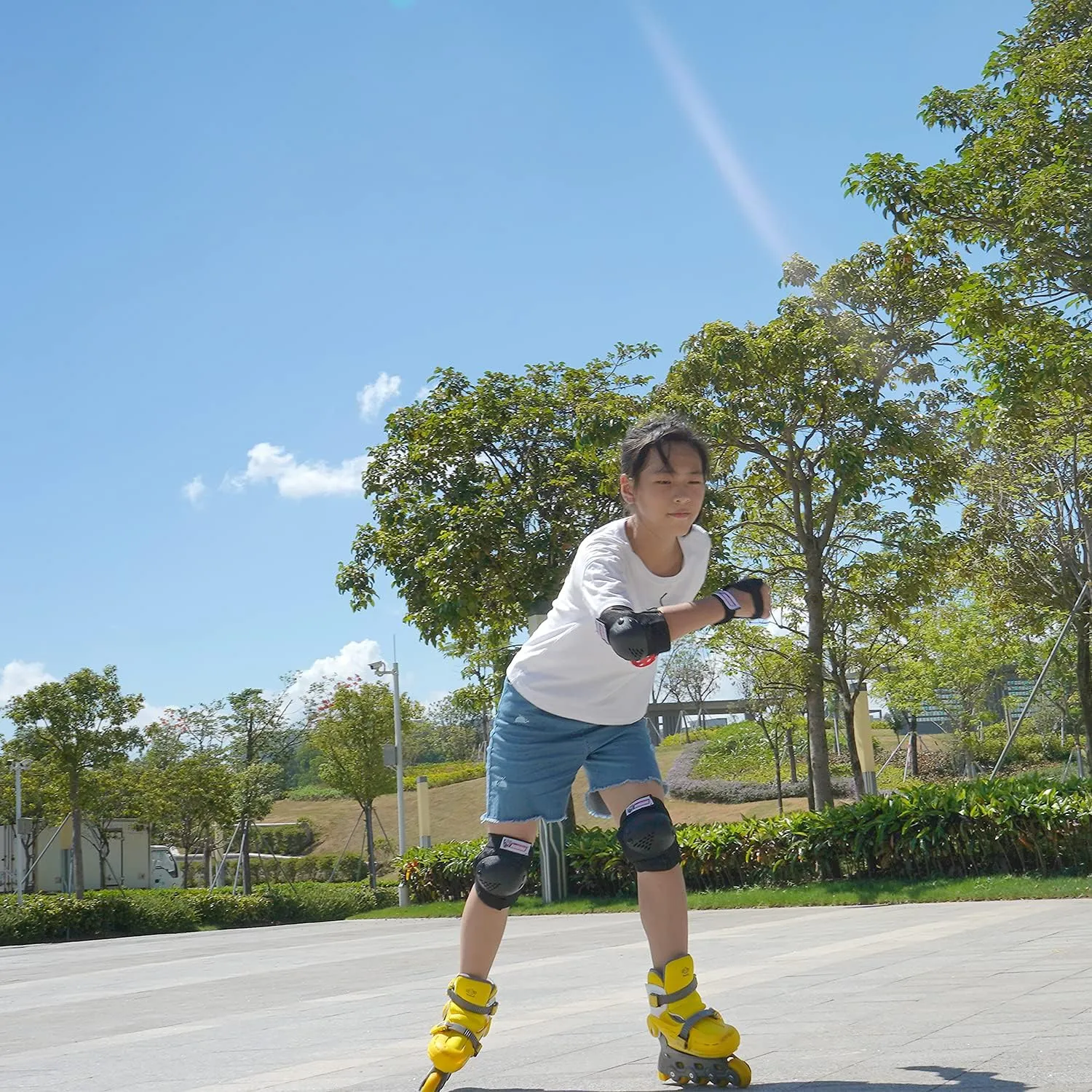 Youth/Kids Knee Pads Elbow Pads Wrist Guards Protective Gear Set for 3-15 Years Child Roller Skates, Skateboard, Cycling, Inline Skating, BMX Bike, Scooter Riding and Other Outdoor Sports