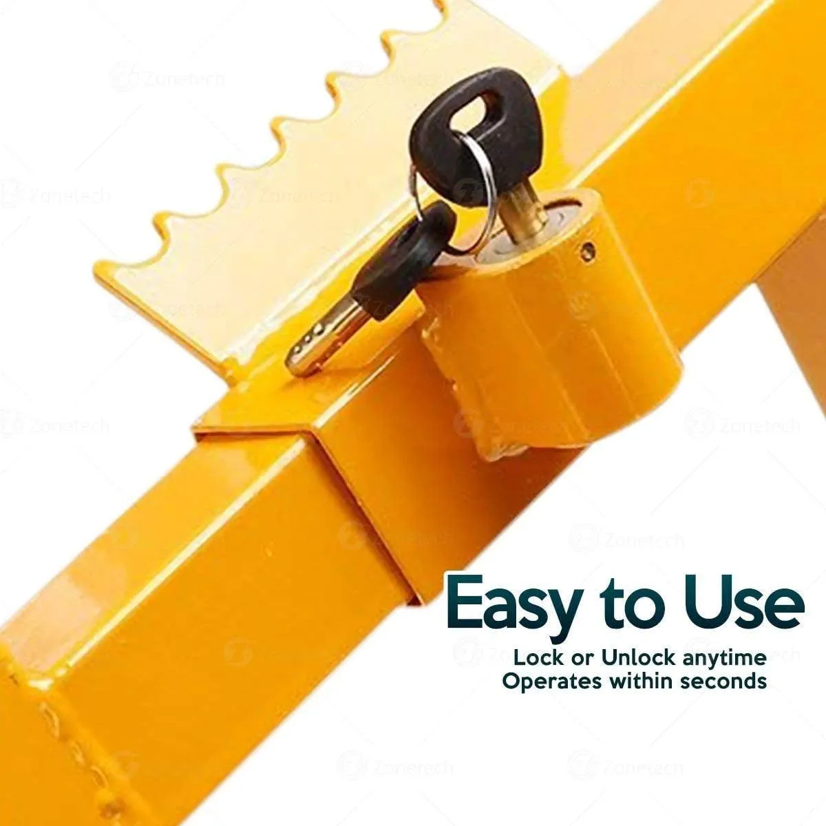 ZONETECH Security Wheel Clamp Chock Lock- Trailer Clamp Boot Tire Claw - Premium Quality Heavy Duty Stabilizer Anti- Theft-Protective for Parking Car, Trailer, Truck and SUV Bright Red/Yellow 8 Pack