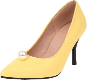 ZSpzx Slip On Stiletto Heel Sandals for Women Closed Toe Mid Heels Backless Sandal with Pearl Decor Orthopedic Comfortable Cushion Footbed Cute Dressy Shoes for Outdoor Indoor Daily Wear